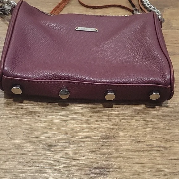 Rebecca Minkoff Crossbody BagBurgundy LeatherSilver-Tone Hardware - Picture 4 of 8